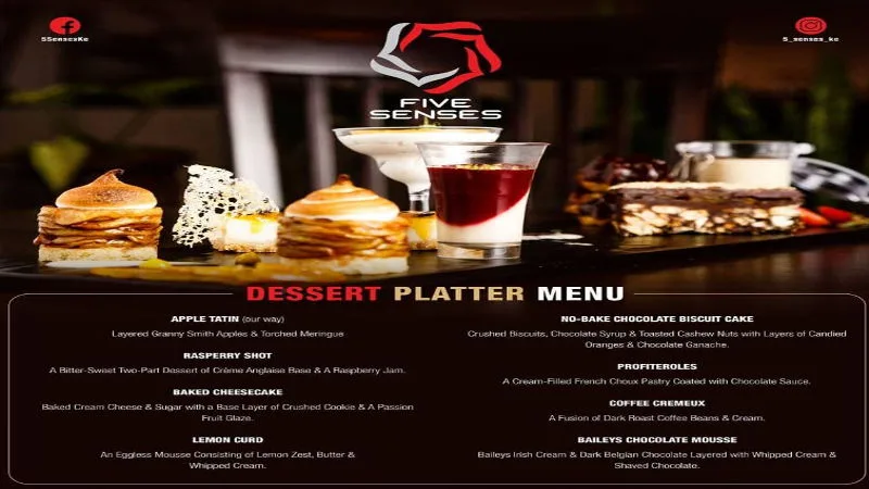 5 senses menu