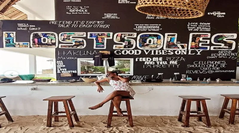 Counter at Lost Soles bar jambiani zanzibar