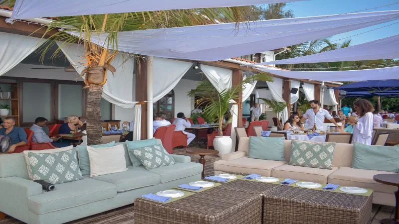 seating area at beach house zanzibar