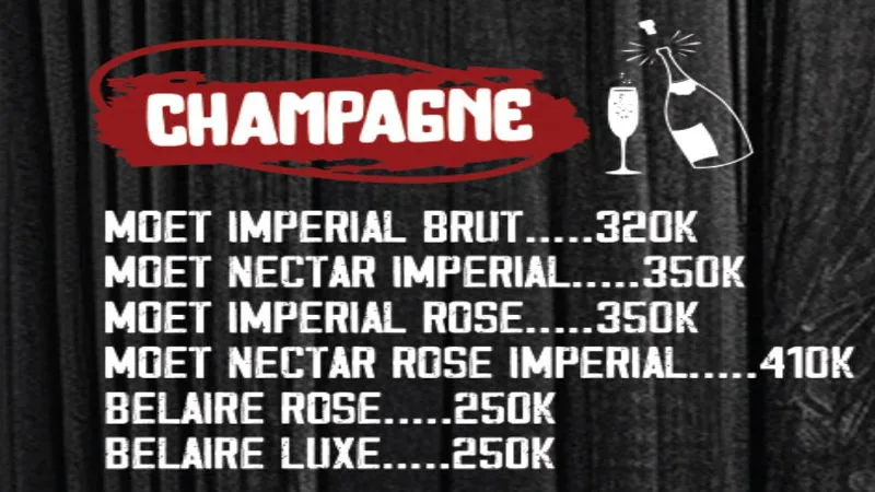 champagne menu